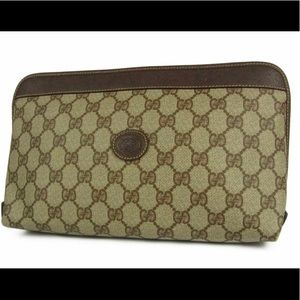 Gucci Authentic Gg Monogram Clutch Brown